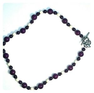 Purple and white Necklace